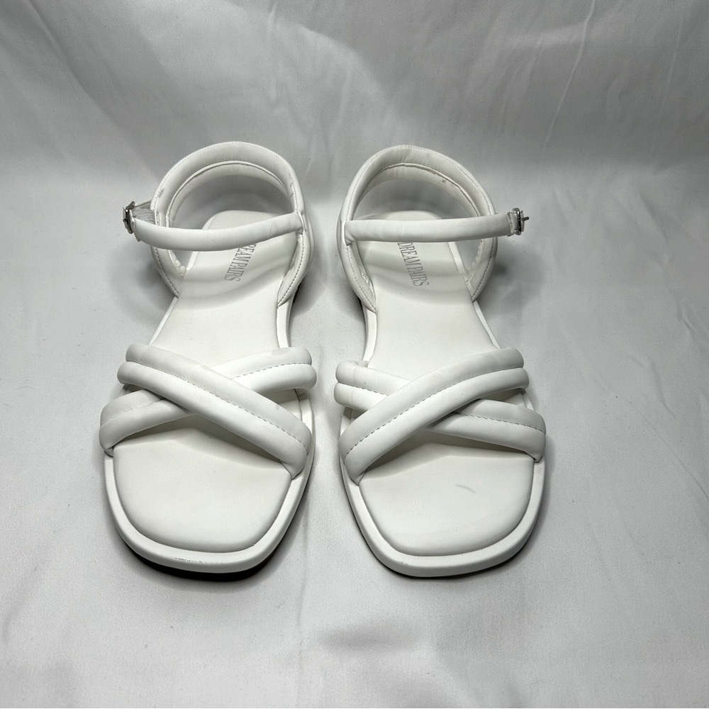 Square Toe DREAM PARIS White Sandals. Sz 9